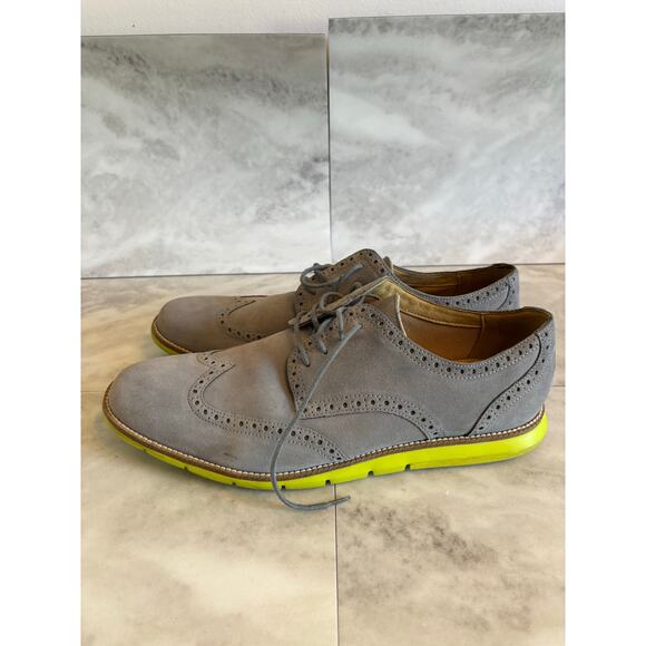 Cole Haan Grey Suede Wingtip Oxfords Mens Size 13 Made In Vietnam C12467 main image 6